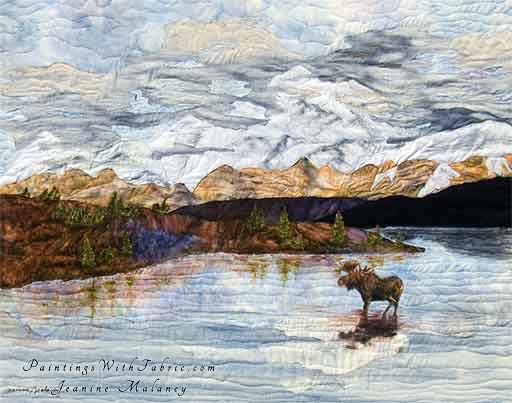 Ahhh,  Denali !Original Landscape Quilt Art Quilt