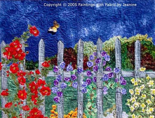 Garden FenceOriginal Landscape Quilt Art Quilt