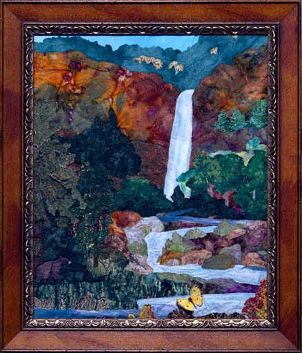 Treasure Falls AutumnOriginal Landscape Quilt Art Quilt