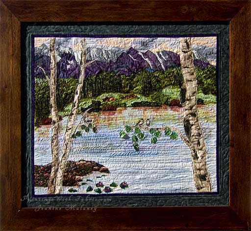 Mt. Wilson Beams on Alta LakeOriginal Landscape Quilt Art Quilt