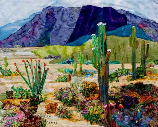 Desert in BloomOriginal Landscape Quilt Art Quilt
