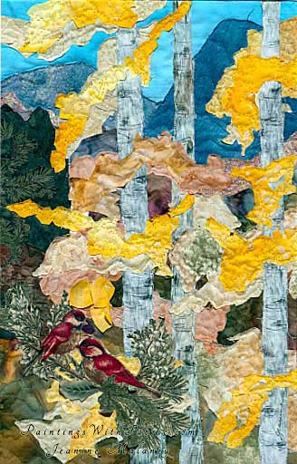 Quivering GoldOriginal Landscape Quilt Art Quilt