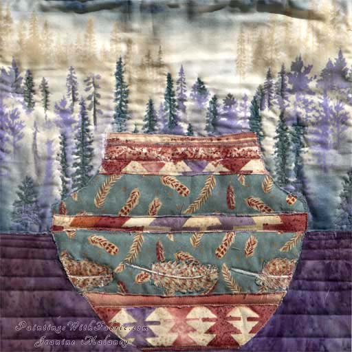Southwest Feather PotteryOriginal Landscape Quilt Art Quilt