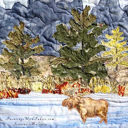 Teton MooseOriginal Landscape Quilt Art Quilt