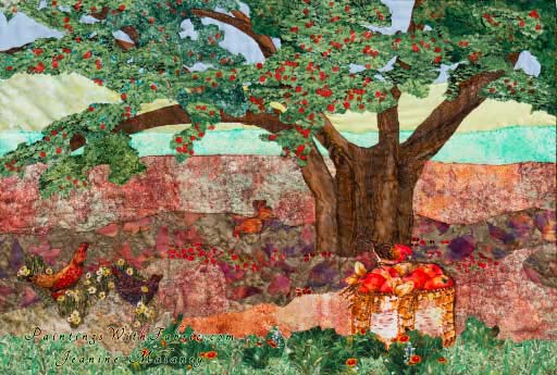 The Old Apple TreeOriginal Landscape Quilt Art Quilt