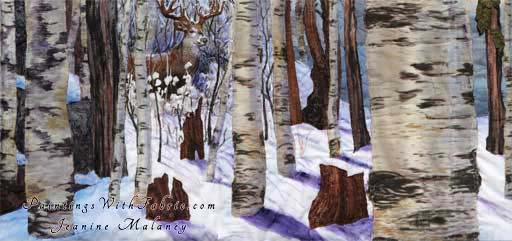 Winter Woods Original Landscape Quilt Art Quilt
