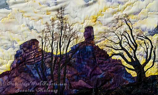 Ancient Pueblo Site     Original Landscape Quilt, Watercolor Quilt