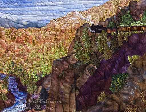 On the Edge     Original Landscape Quilt, Watercolor Quilt