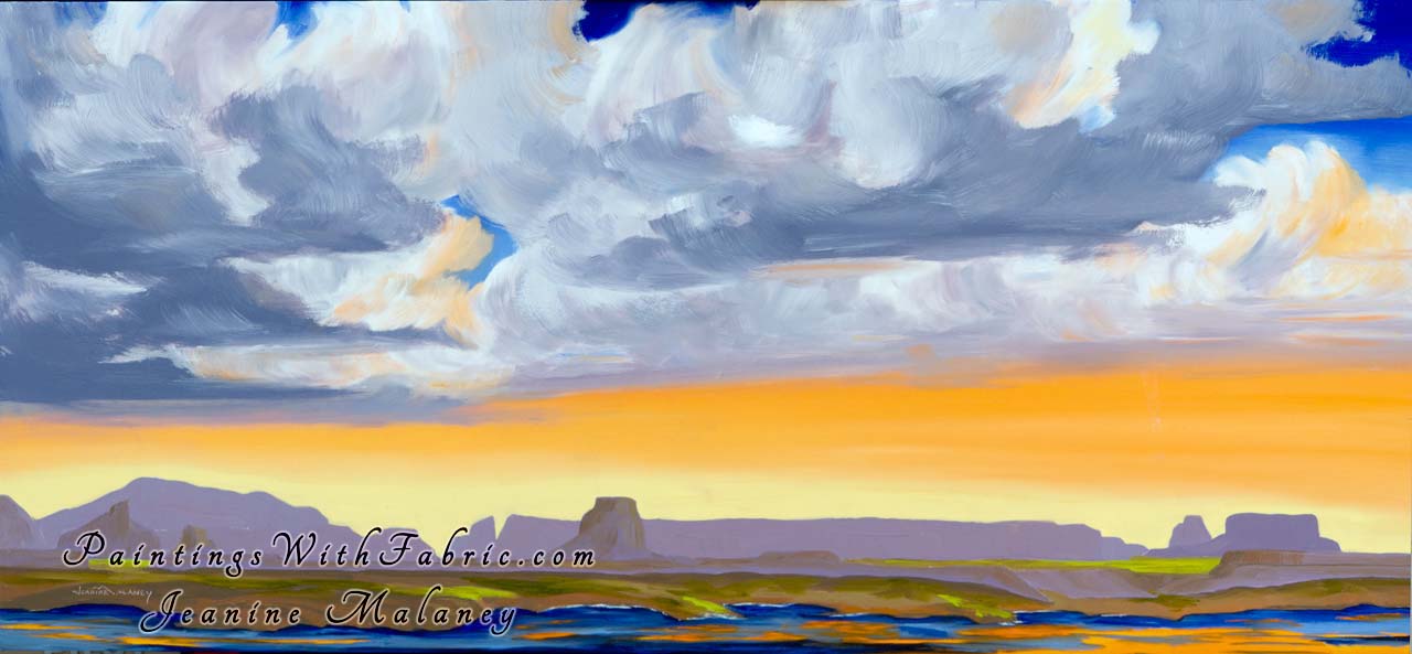 Sunrise on Lake Powell  Unframed Original Watercolor Painting Waterscape