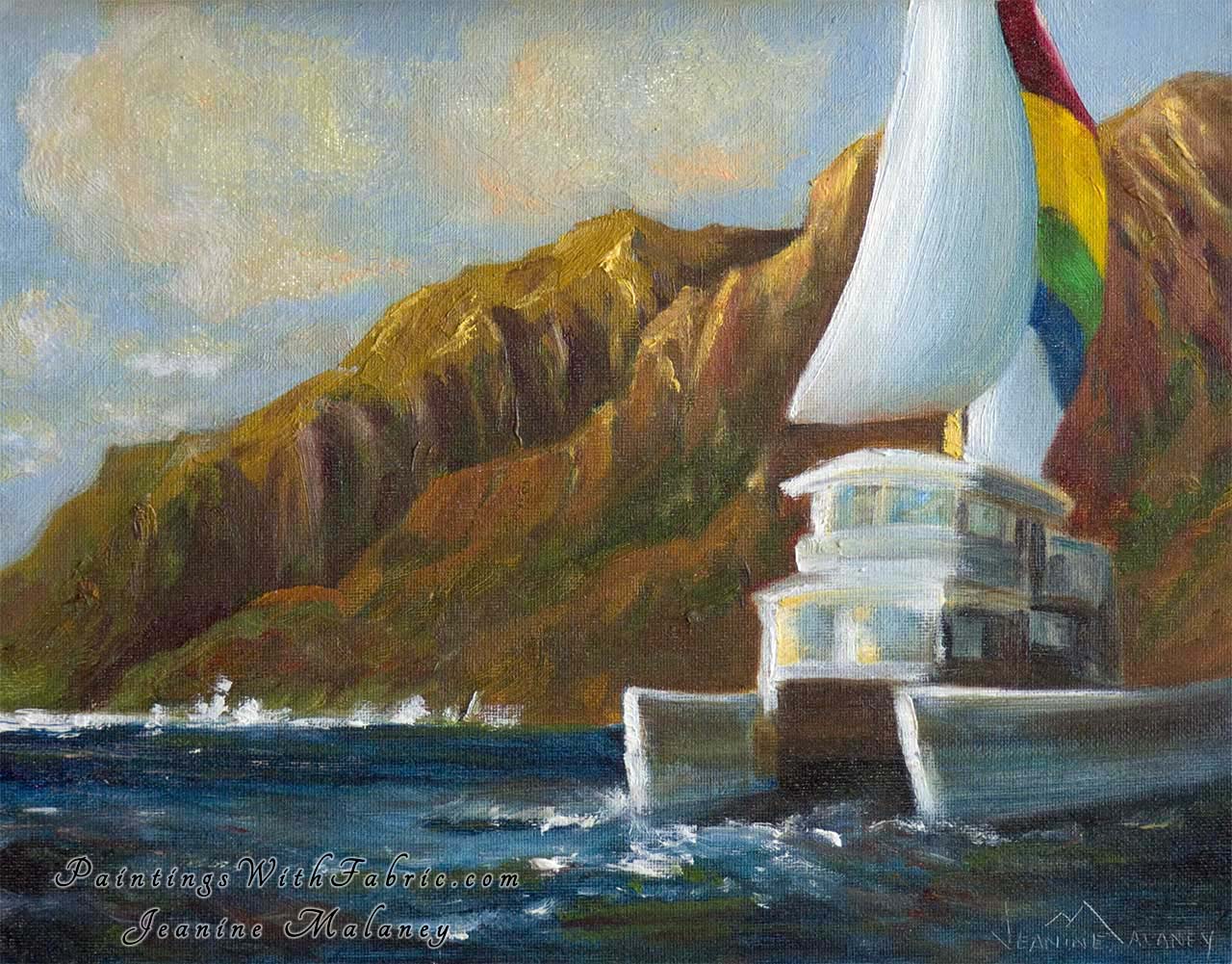 Napali Coast Kauai  Unframed Original Watercolor Painting Waterscape
