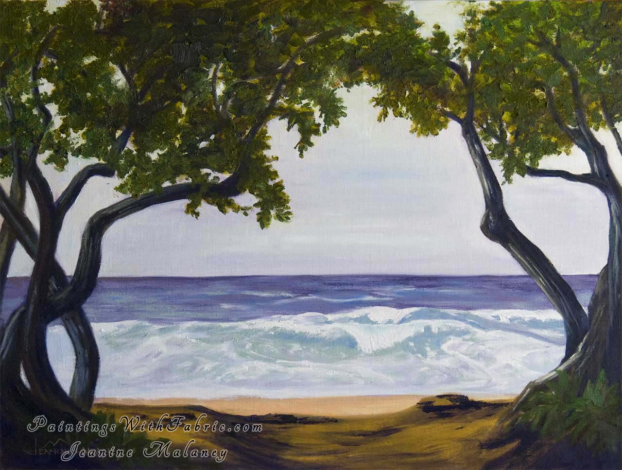 Secret Beach Kauai  Unframed Original Watercolor Painting Waterscape