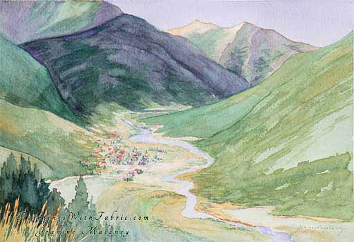 Alpine Village  - an Original  Watercolor Painting