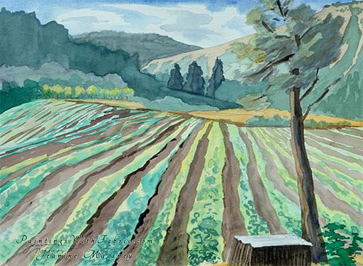 Chimney Rock Farm - an Original Landscape Watercolor Painting