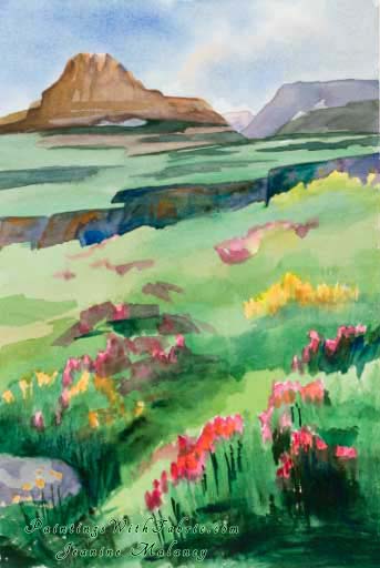 Reynolds Mountain - an Original Artwork Watercolor Painting