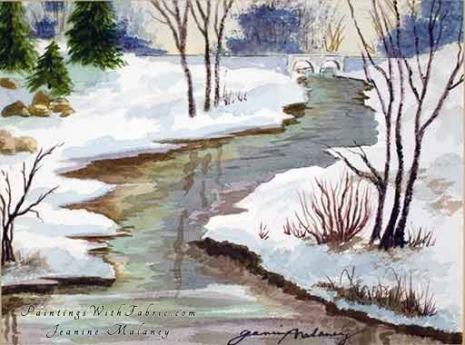 Juday Creek - an Original Winter Watercolor Painting