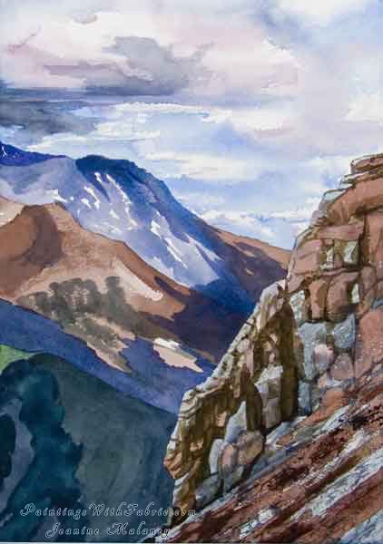 Storm and Stillness Unframed Original  Watercolor Painting of Ophir Pass outside Ouray Colorado