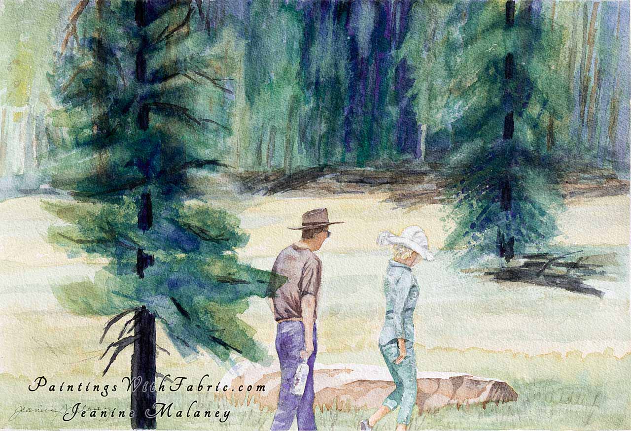 Alpine Therapy  Unframed Original Watercolor Painting a hike in the Arizona mountains 