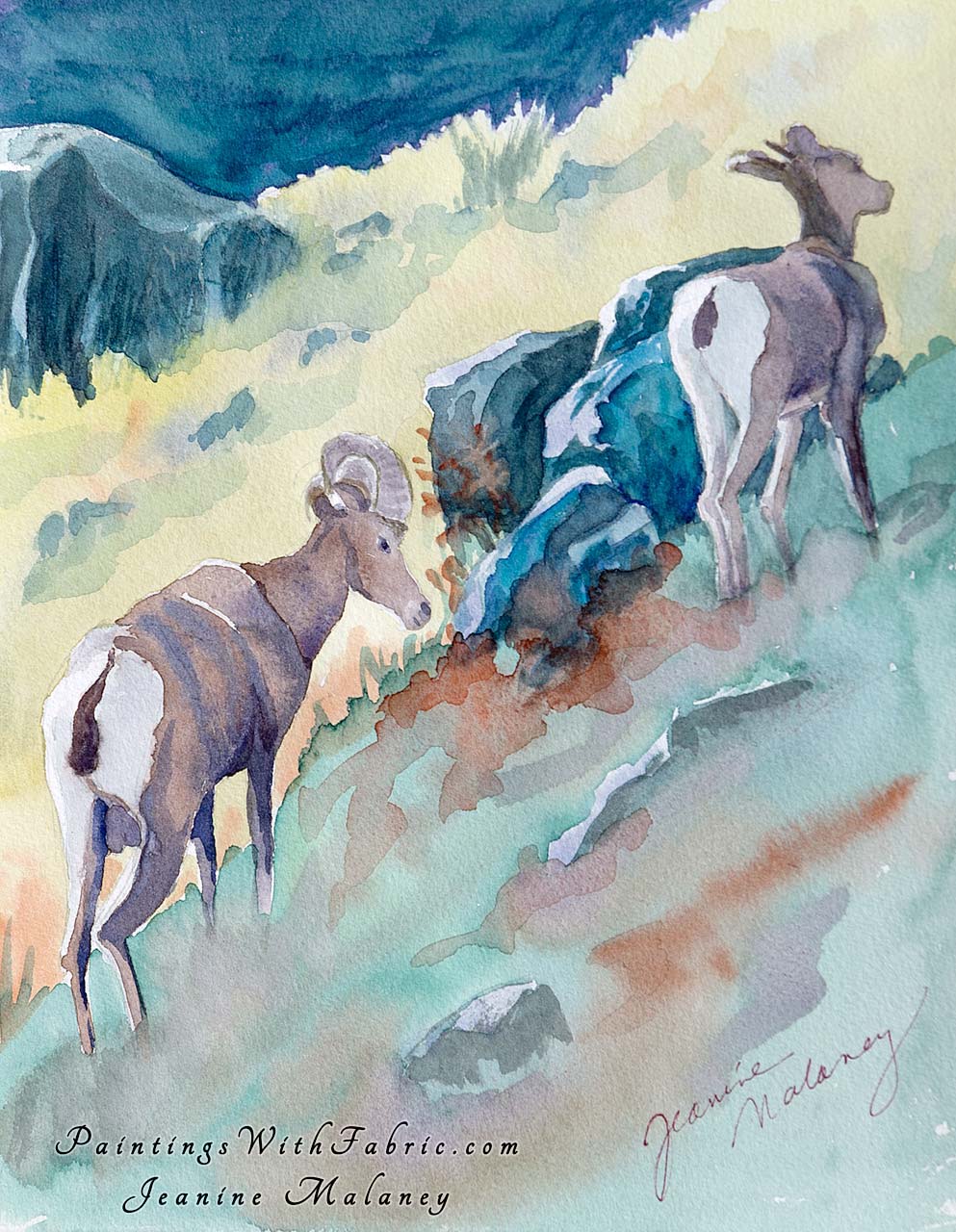 Big Horn Pair Unframed Original Watercolor Painting A watercolor painting a Big Horn Pair in Colorado