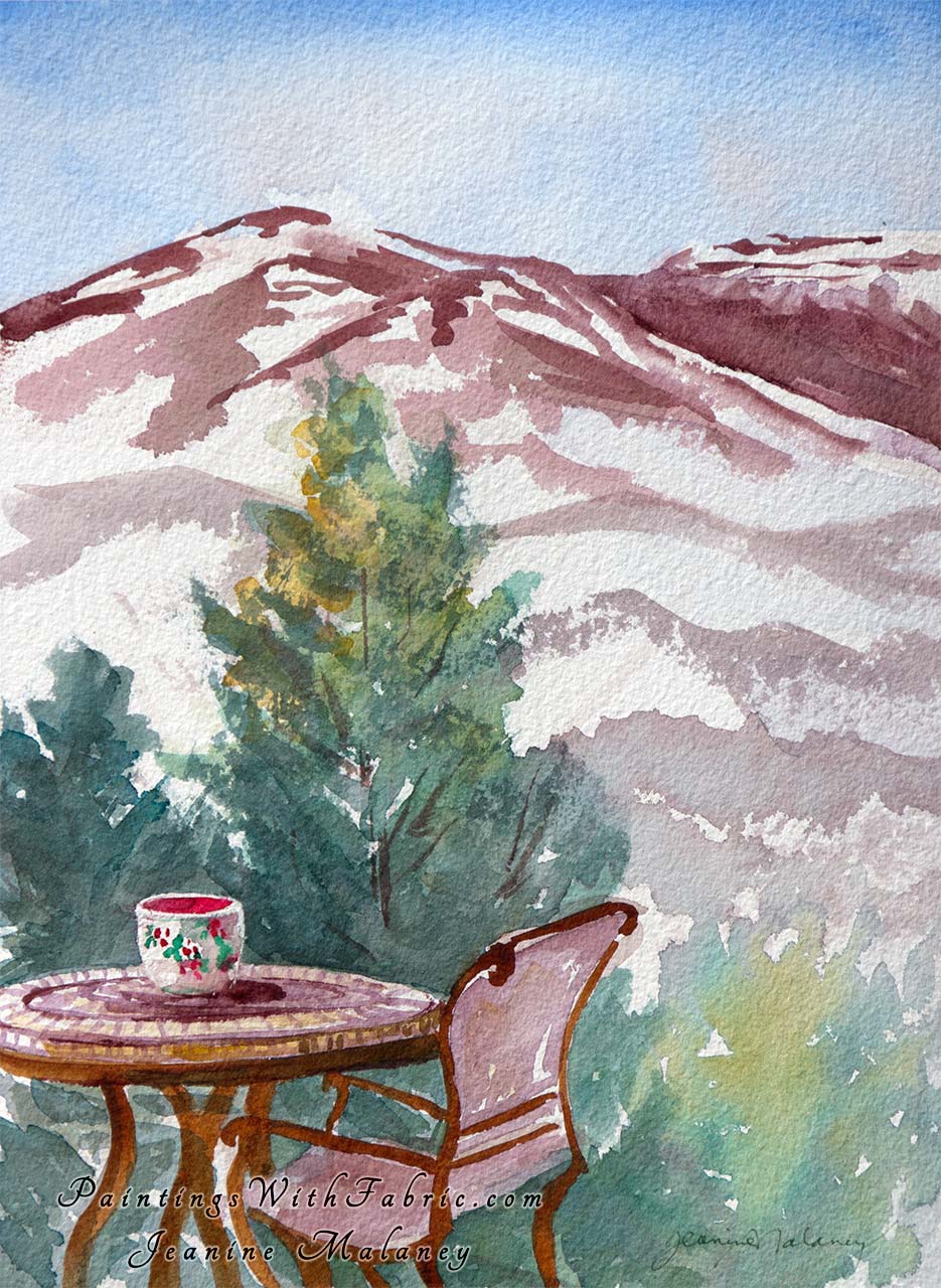 Edge of Paradise  Unframed Original Watercolor Painting Colorado  Rocky mountain view