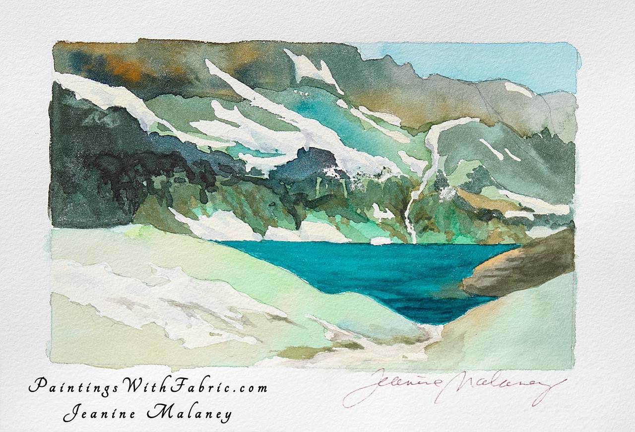 Emerald Above 12K Unframed Original Watercolor Painting A watercolor painting of a Colorado Mountain Lake