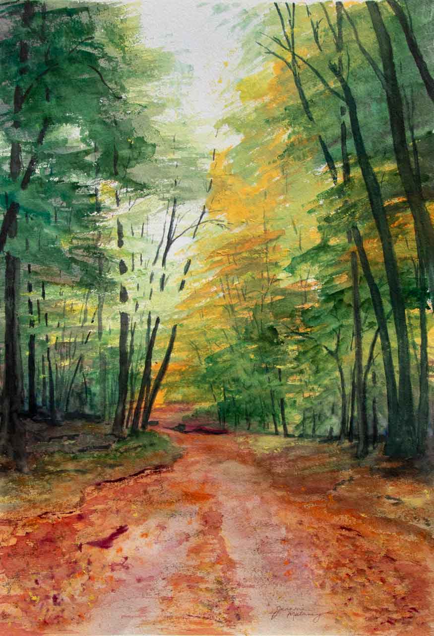 Fall Fanfare Unframed Original Watercolor Painting 