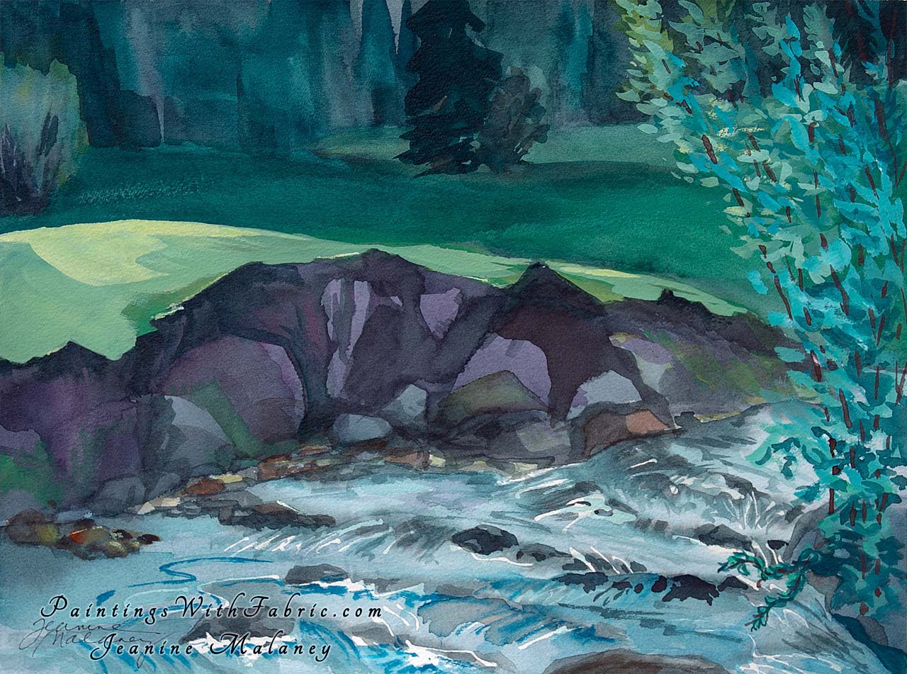 Ivy Creek Creede   Unframed Original Watercolor Painting A watercolor painting of a Colorado Mountain creek