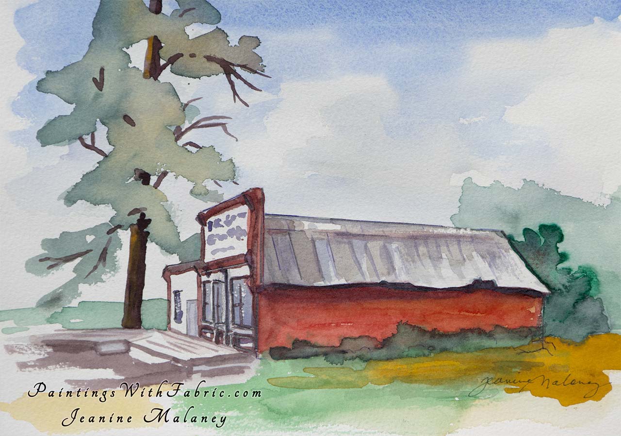 The Old Country Store Unframed Original Watercolor Painting an old country store 