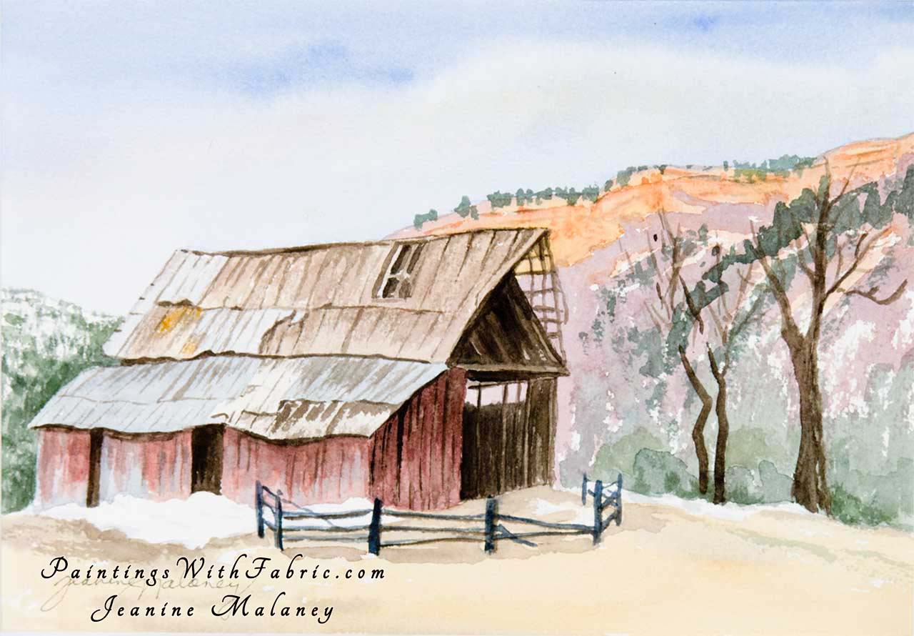 Ranch at Chromo Unframed Original Watercolor Painting of an old barn in Chromo CO