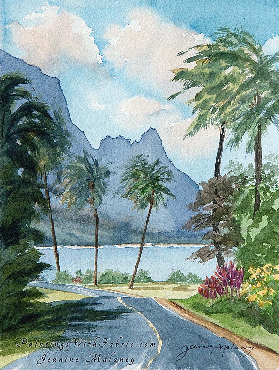 Hanalei Bay Unframed Original Watercolor Painting A celestial wonder