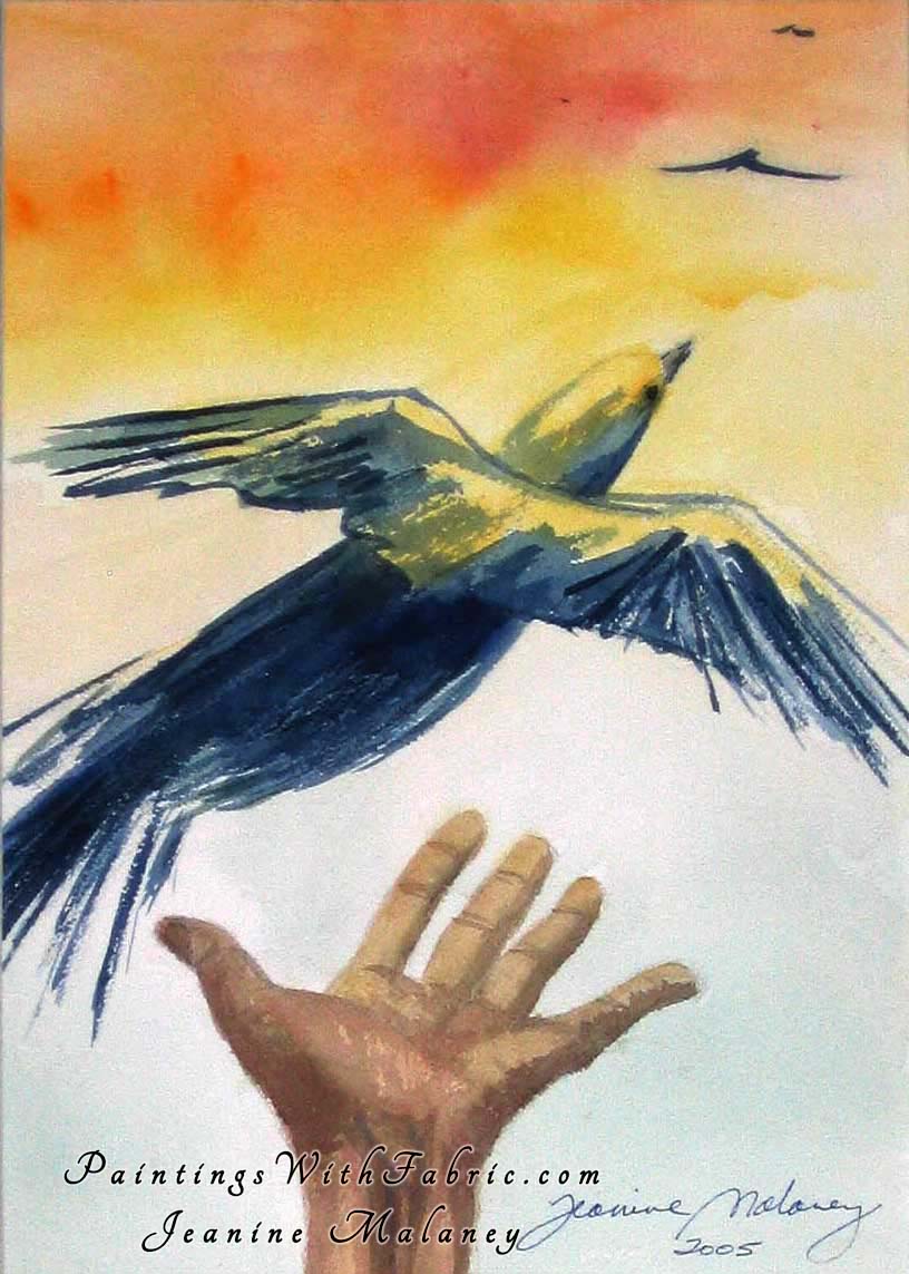 The Hand of Hospice Unframed Original Watercolor Painting 
