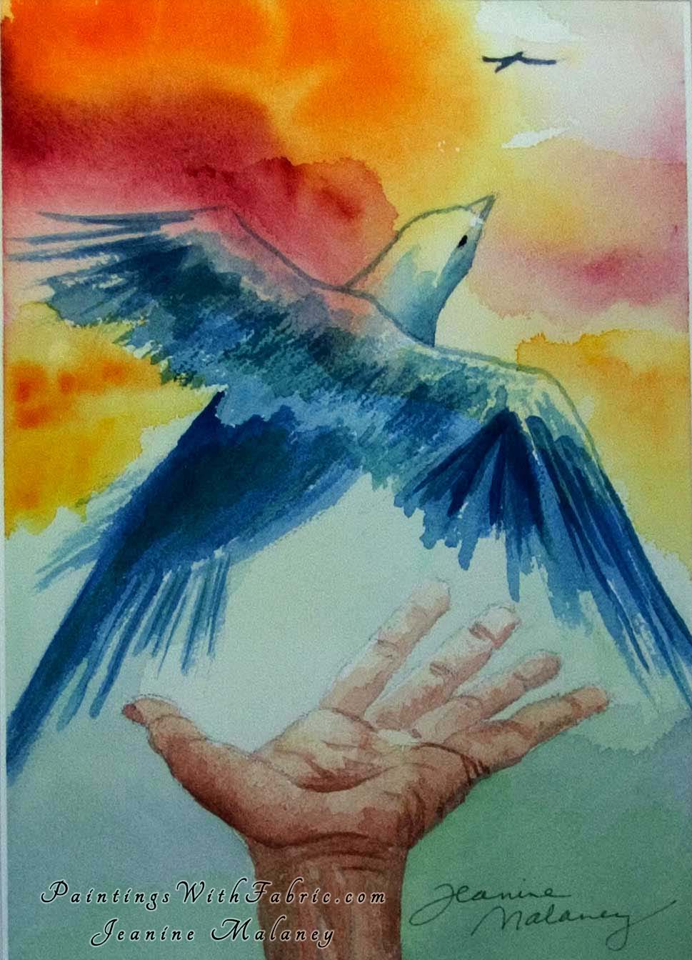 The Hand of Hospice II Unframed Original Watercolor Painting 