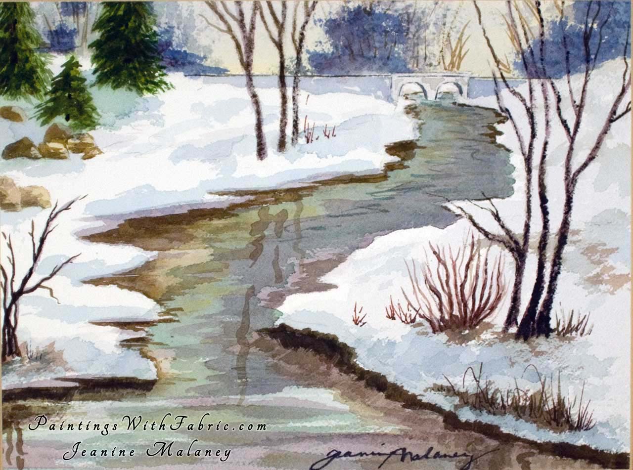 Juday Creek Unframed Original Watercolor Painting of a stream in the midwest