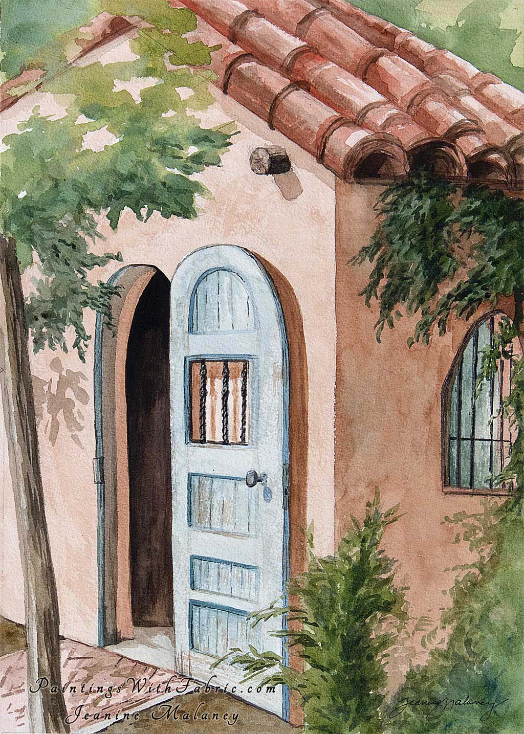 LaPosada Gatehouse  Unframed Original Watercolor Painting of LaPosada Hotel Gatehouse