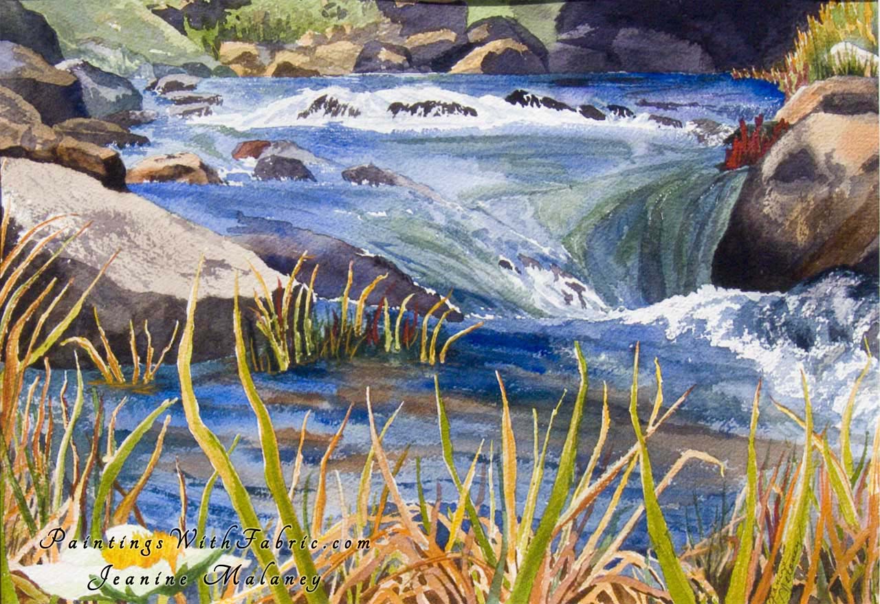 Purity Unframed Original Watercolor Painting of a Colorado mountain stream in early spring