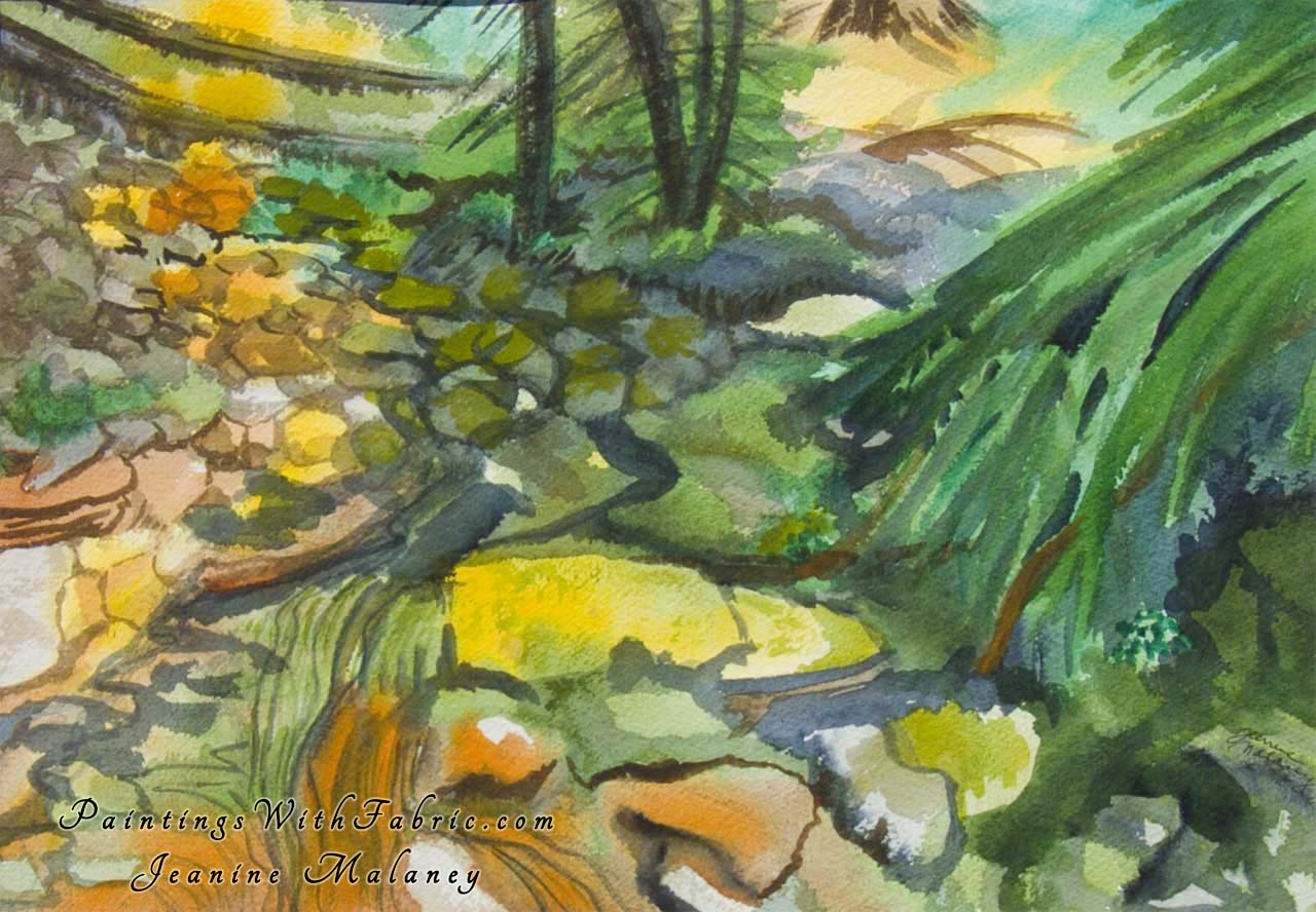 The Source Unframed Original Watercolor Painting of a Colorado mountain stream in the early spring
